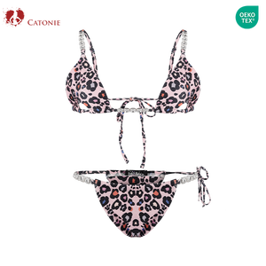 Conjunto de Bikini Micro Sexy con Estampado de Leopardo para Mujer, Estilo Clásico, Traje de Baño de Dos Piezas - Product Image 4