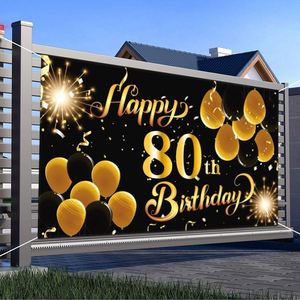 Birthday Party <b>Banners</b> Decoration Custom Size Durable Polyester Fabric Wall Hanging Tapestry Happy Birthday Canvas <b>Banner</b> - Product Image 4