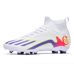 Hot selling wholesale outdoor football shoes professional training soccer boots high top football cleats