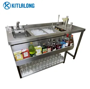 Kitlarong-contenedor de hielo para barman, estación portátil de bar de cóctel de estilo británico y británico