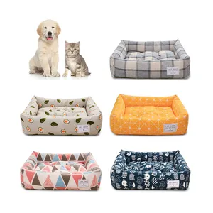 Bestseller Pet Pillow Luxus tragbare ortho pä dische Sofa Memory Foam Square bedruckte Hunde betten