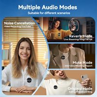 Microphone Condensateur Sans Fil Clip Lavalier Magnétique SX21 Rechargeable, Réduction du Bruit Audio, Double Micro pour Enregistrement Vidéo et Live