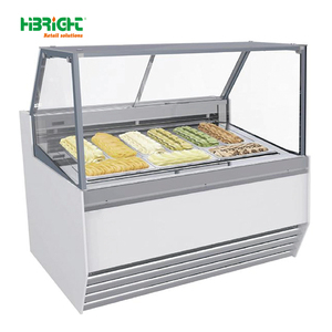 Exhiba atractivamente el congelador de pie para helados disponible espacio cafés refrigerador de exhibición de Gelato - Product Image 6
