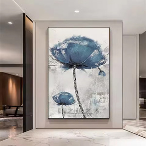 Vẽ tay hoa tường nghệ thuật trừu tượng thiết kế hoa cho hành lang phòng khách sang trọng sofa nền sơn dầu - Product Image 1