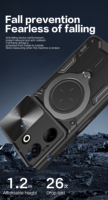Coque de téléphone portable de Protection d'objectif de caméra à fenêtre coulissante pour Tecno Camono 20/20Pro 4G Ring Kickstand Back Cover