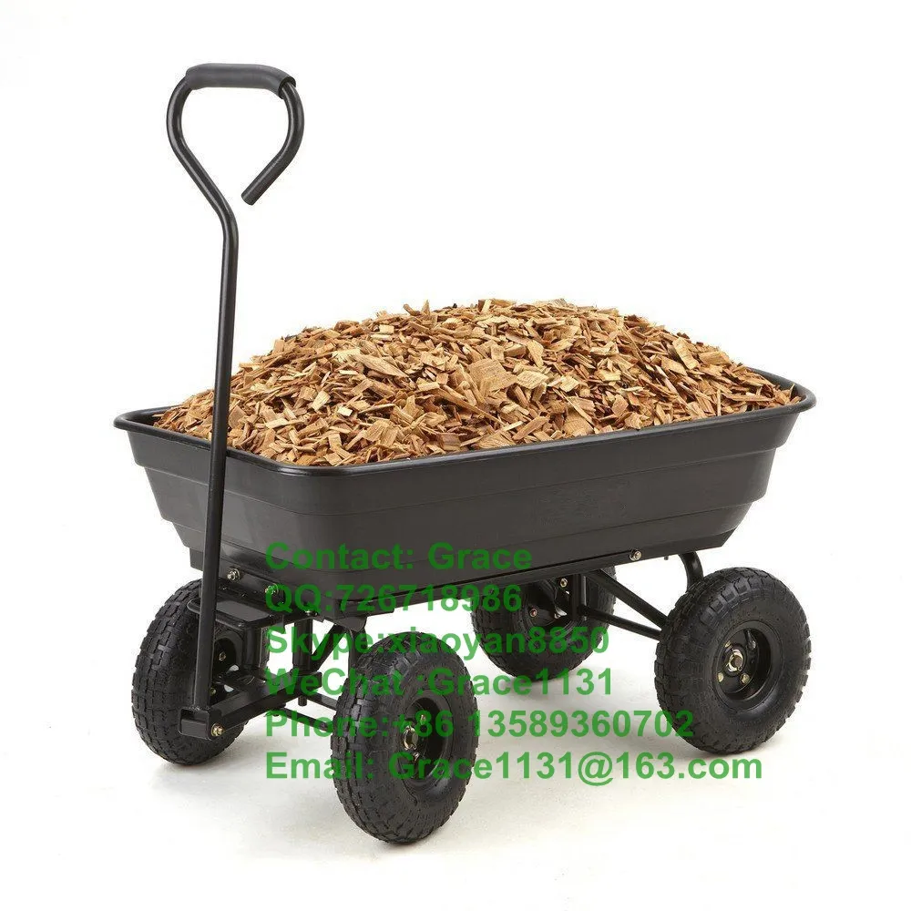 660Lb Capaciteit Zware Poly Tuin Dump Kar Met Stalen Frame Kruiwagen Carrier Airbanden Handtrolley Dolly Tc2145