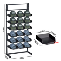 Présentoir moderne en métal multi-niveaux pour casques, casquettes de baseball, casquettes trucker, chapeaux de paille, bonnets d'hiver, bonnets, casquettes de golf et chapeaux de soleil