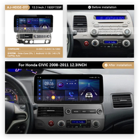 Nouvelle version améliorée de l'autoradio Android, navigation GPS, lecteur multimédia DVD, accessoires stéréo pour Honda CIVIC 2008-2011