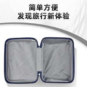 Portable Carry-<b>on</b> <b>Suitcase</b> 20-35L Zipper Closure Swivel <b>Wheels</b> For Leisure Travel Black Cosmetic Bag Case - Product Image 2