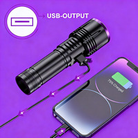Détecteur ultraviolet alimenté par batterie 18650 26650 rechargeable par USB-C avec affichage de puissance 20W, filtre noir, lampe torche UV 365nm