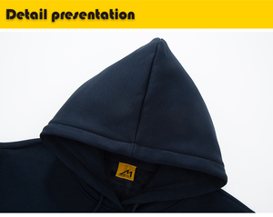 Sweat-shirt à capuche personnalisé avec logo, en molleton brossé 430 GSM, anti-boulochage, streetwear d'hiver pour hommes, vente en gros - Product Image 3