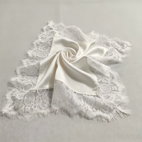 Écharpe en satin de soie 100% 12 Momme avec bordure en dentelle à franges, taille et matière personnalisables