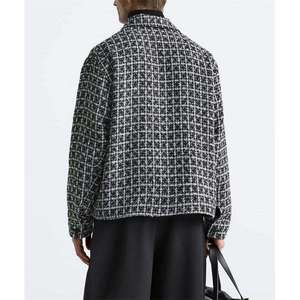 Veste décontractée surdimensionnée à manches longues pour homme, personnalisée OEM, avec col montant et revers, motif à <span class=keywords><strong>carreaux</strong></span>, multi-poches, <span class=keywords><strong>manteau</strong></span> d'hiver - Product Image 2