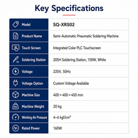Máquina de Soldadura Neumática Semiautomática SQ-XRS02 con Control Táctil PLC 205H de Alto Rendimiento y Calentamiento Rápido de Cerámica para PCB