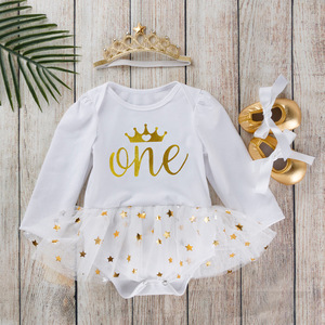Wholesale Baby Girl Clothes Girls Birthday Dress <b>Sequin</b> Tutu <b>Skirt</b> Cake Dress 2pcs Set Children Clothes Girl Romper Dresses - Product Image 1