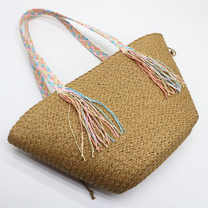 Nuevo Bolso de Hombro de Paja Tejida - Bolso Tote con Cintas de Colores para la Playa, Bolso Casual de Gran Capacidad para el Verano para Mujer - Product Image 6
