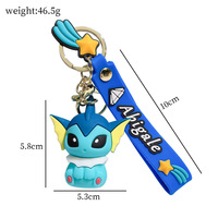 Porte-clés Famille Pokémon Eevee - Pendentif en Silicone Écologique et Durable avec Mousqueton en Alliage pour Sacs d'École et Clés de Voiture - Anniversaire
