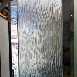 20mm Art décoratif <span class=keywords><strong>Relief</strong></span> verre fusionné extérieur intérieur décor minimaliste gris bleu Texture personnalisée motif verre décoratif - Product Image 5