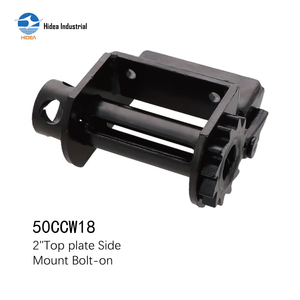 Treuil de fixation latérale sur plaque supérieure de 2 pouces, en acier noirci, avec enrouleur de sangle, pour attache de remorque et sangle de fixation pour transport sur camion plateau - Product Image 1