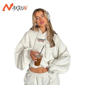 NAXRUN, Jersey deportivo para gimnasio para mujer, capucha Y2K, ropa, hombro caído, bolsillo holgado, Sudadera de punto de talla grande, decoración de lentejuelas - Product Image 1