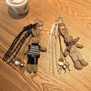 Cross-Border MIU-Style Simple Cute Fun Fabric Plush Rabbit Keychain Backpack <b>Accessory</b> Doll Bag Pendant Valentine's Day <b>Birthday</b> - Product Image 3