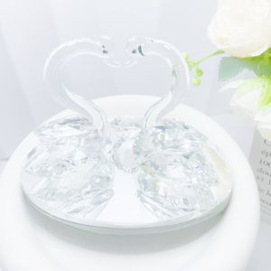 Loving Couple Crystal Glass Swan for Wedding Giveaway Gifts Swan Glass <strong>Figure</strong> for All Occasions for All Occasion Home Decoration - Product Image 4