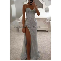 Nouvelle Robe d'été décontractée à fente pour femme, style européen et américain, idéale pour les soirées