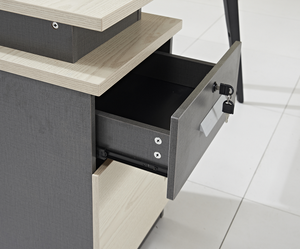 Scrivania per Computer con Finitura in Melamina e Gambe in Metallo per Casa o Ufficio con Piedistallo Mobile - Product Image 6