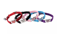 Collier et laisse pour chien en promotion – Ensemble respirant, réglable, en PU souple avec décoration foulard – Harnais pour animaux de compagnie