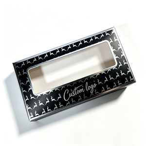 Scatola Festiva per Ciglia Finte in Lamina Argentata con Finestra a Silhouette Dinamica di Cervo, Custodia Magica per Cosmetici per Regali di Natale e Capodanno - Product Image 3