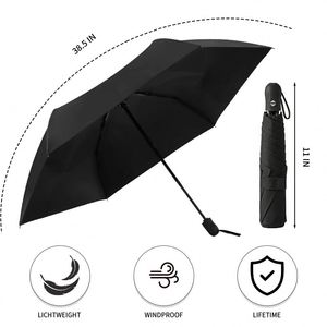 Parapluie pliant promotionnel mini 3 sections avec logo personnalisé, pare-soleil portable automatique pour la pluie - Product Image 4