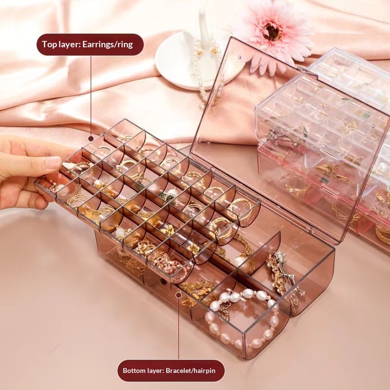 Transparent Multi Layer Large Capacity Jewelry