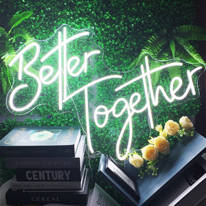 Letreros <span class=keywords><strong>de</strong></span> Neón LED 'Mejor Juntos', Decoración <span class=keywords><strong>de</strong></span> Boda para el Hogar y Centros Comerciales, Iluminación Romántica con Declaraciones <span class=keywords><strong>de</strong></span> Amor <span class=keywords><strong>de</strong></span> Parejas - Product Image 2