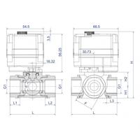 Vanne à boisseau sphérique électrique trois voies 304 316, certifiée IP67 CE, pour gaz/liquide, OEM, haute température, filetée