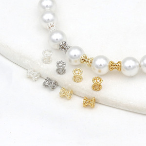 Pulsera y Collar de Oro y Plata de 14K con Diseño Calado, Cintura Delgada, Soporte de Flor con Cuentas, Accesorios de Joyería Hechos a Mano - Product Image 3