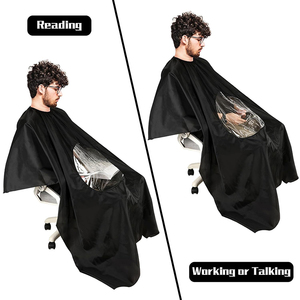 Cape de coiffeur personnalisée avec logo, imperméable, avec fenêtre transparente pour barbiers - Product Image 5