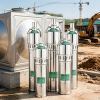 Pompe submersible en acier inoxydable 304 - Pompe de puits profond pour usage domestique - Pompe d'irrigation agricole - Haute pression et débit élevé