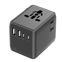 Adaptador de Viaje Internacional Mini 30W Universal, Enchufe Universal para Reino Unido, Estados Unidos, UE y Australia, Todo en Uno, 6A, Carga de Teléfono con USB y Tipo-C