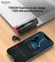 Casque sans fil Yesido BT5.3 avec micro ENC, design tendance, chargeur inclus, longue autonomie, écouteurs intra-auriculaires TWS, écouteurs sans fil TWS39