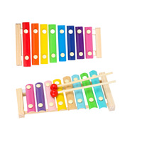 Acht-Ton-Harfen-Einfädeluhr für Kinder Regenbogen turm Vier Sätze Säulen form platte Twist Insect Educational Wood Toys