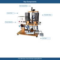 Machine de capsulage pneumatique semi-automatique à double tête avec serrage de bouteille pour bouchons de pompe pulvérisatrice
