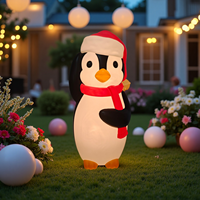 Décorations de Noël en forme de pingouin de dessin animé en PP créatif, ornements cadeaux, décoration intérieure/extérieure, vente en gros