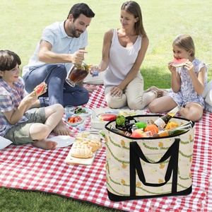 Sac isotherme d'été Hawaïen à motif floral Puakeniken, sac à déjeuner imprimé Lei Hawaïen, sac fourre-tout isotherme extra large avec bretelles - Product Image 6