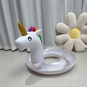 Bouée gonflable licorne pour adulte, épaisse, 120 cm, grande taille, couleur unie, pour la natation et les sports nautiques - Product Image 4