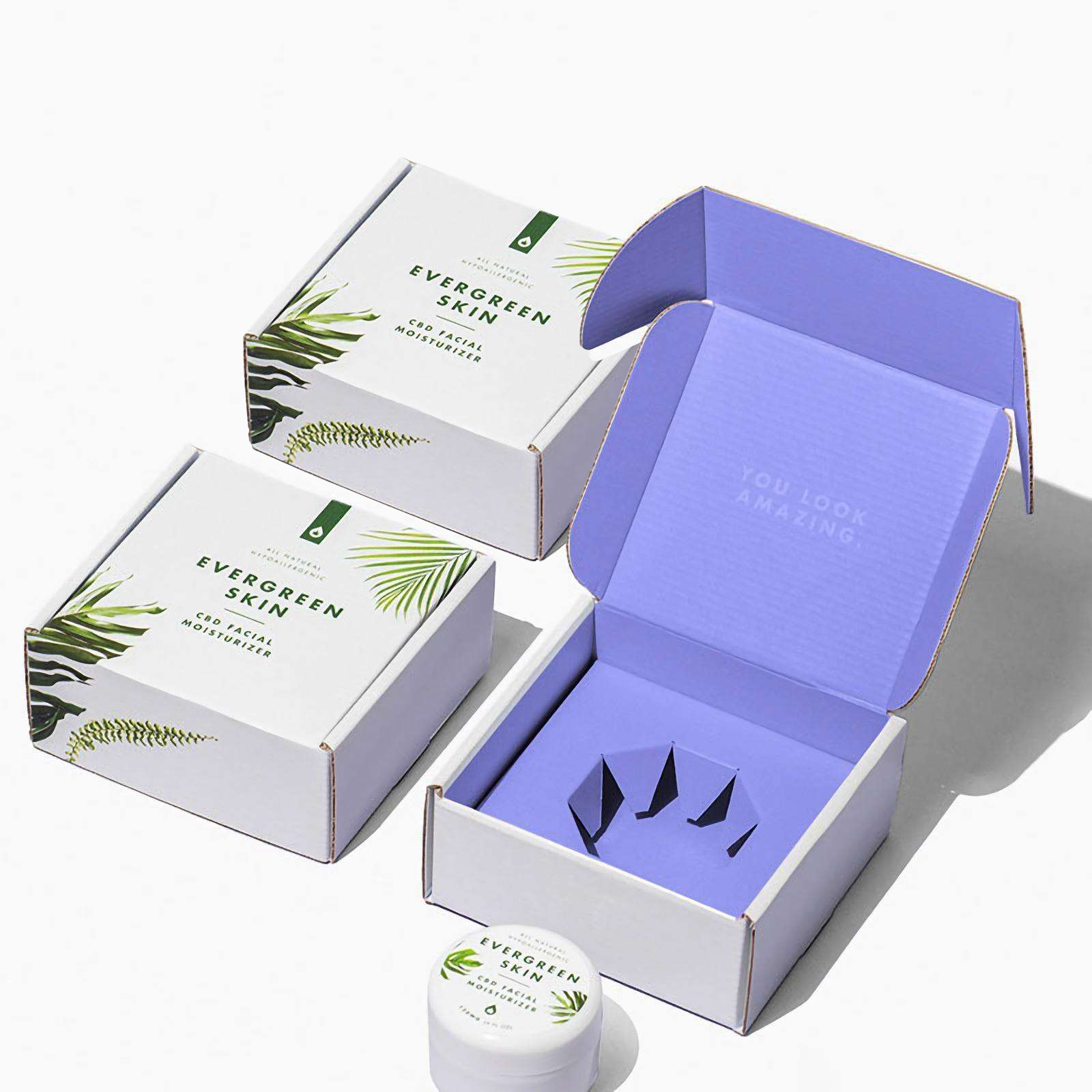 Custom Cosmetic Makeup Set Mailer Box Skin Care Jar Product Corrugated Packaging Shipping Box with Logo Divider Insert