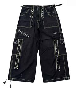 Pantalones Largos Casuales Negros <span class=keywords><strong>de</strong></span> Estilo Hip-hop Punk Gótico para Hombre, <span class=keywords><strong>con</strong></span> Cadenas, Se Pueden Personalizar <span class=keywords><strong>con</strong></span> tus Imágenes - Product Image 1