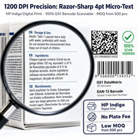 Étiquettes personnalisées multicouches pour livrets, contenu élargi, pelables et refermables, pour flacons de suppléments pharmaceutiques, faible MOQ 500 pièces, numériques