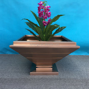 럭셔리 현대 실내 호텔 장식 스테인레스 스틸 화분 골드 금속 꽃병 바닥 꽃병 거실 철 화분 - Product Image 6