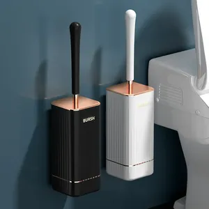 Brosse de toilette Zenidoo en silicone TPR écologique avec base étanche, poils souples et flexibles, sans angles morts, en plastique - Product Image 2