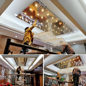 Grande moderno su misura LED K9 Crystal Large Hall Wedding Company facciata grande Hotel grande lampadario di cristallo - Product Image 2